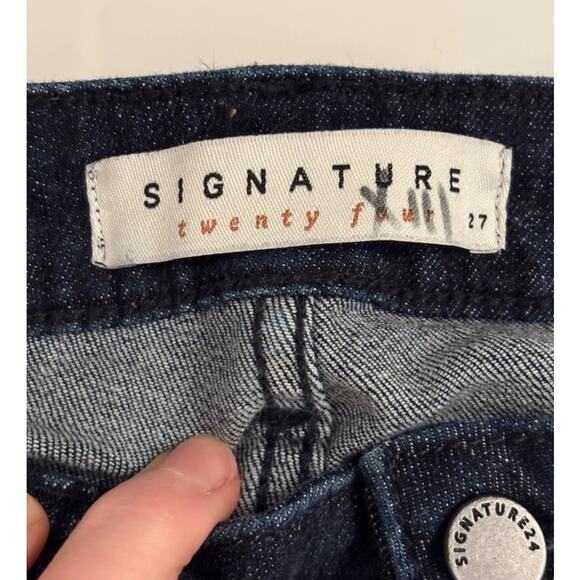 Signature Twenty Four Dark Wash Coastal Flared Bootcut Stretch Denim Jeans 27 - Picture 3 of 10